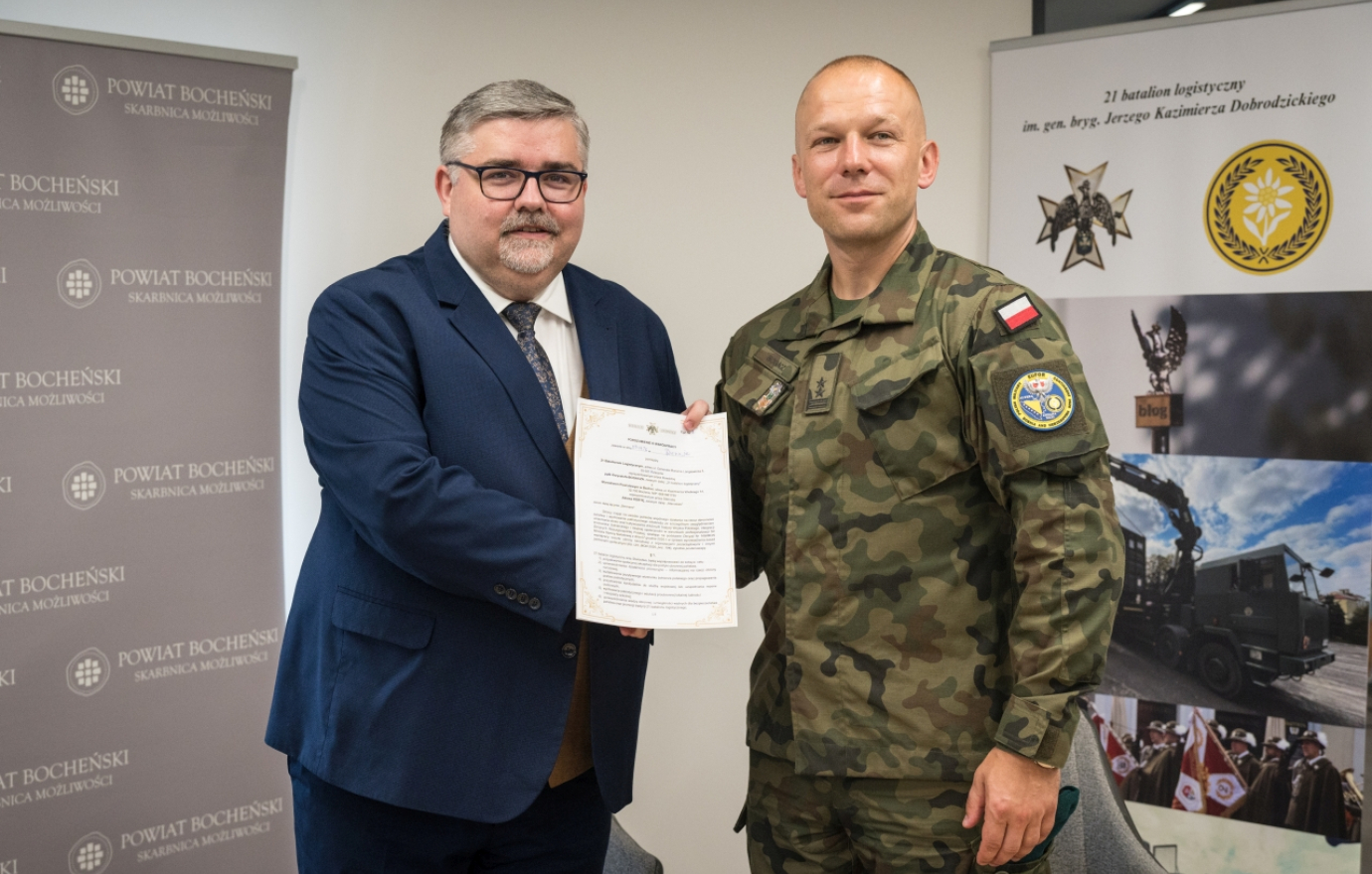 Powiat Bocheński i 21. Batalion Logistyczny podpisali porozumienie o współpracy