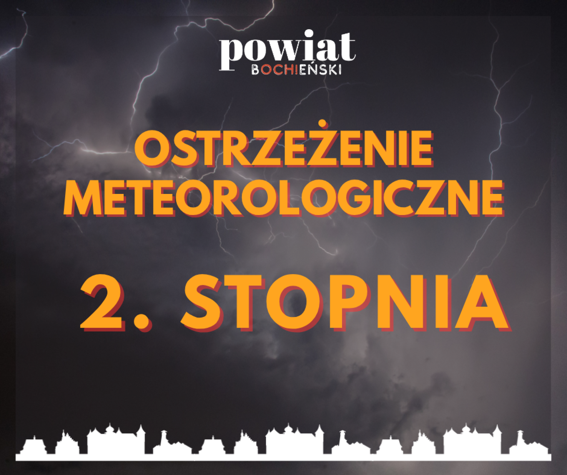 Ostrzeżenie 2. stopnia przed burzami