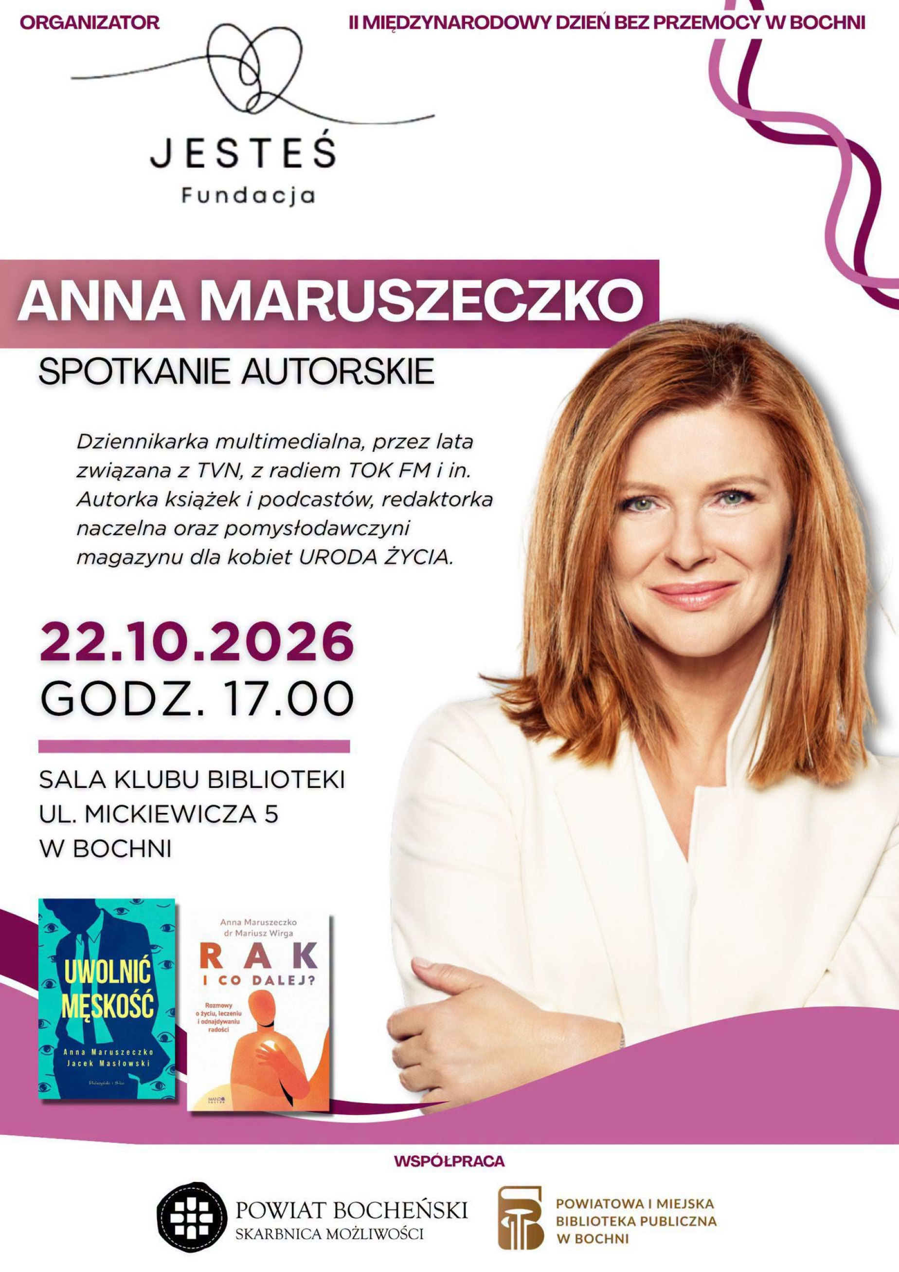 Spotkanie autorskie z Anną Maruszeczko. Porozmawiamy o relacjach i przełamywaniu stereotypów