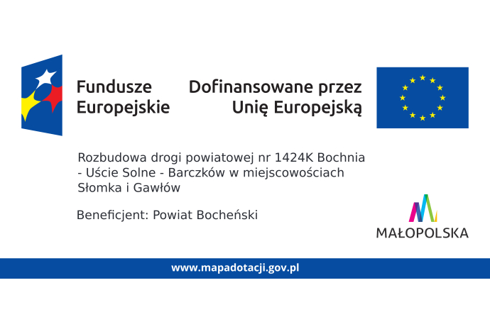 Rozbudowa drogi powiatowej nr 1424K Bochnia - Uście Solne - Barczków w miejscowościach Słomka i Gawłów