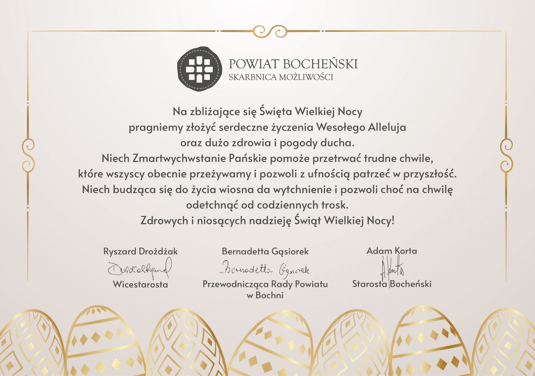 Życzenia od władz Powiatu Bocheńskiego