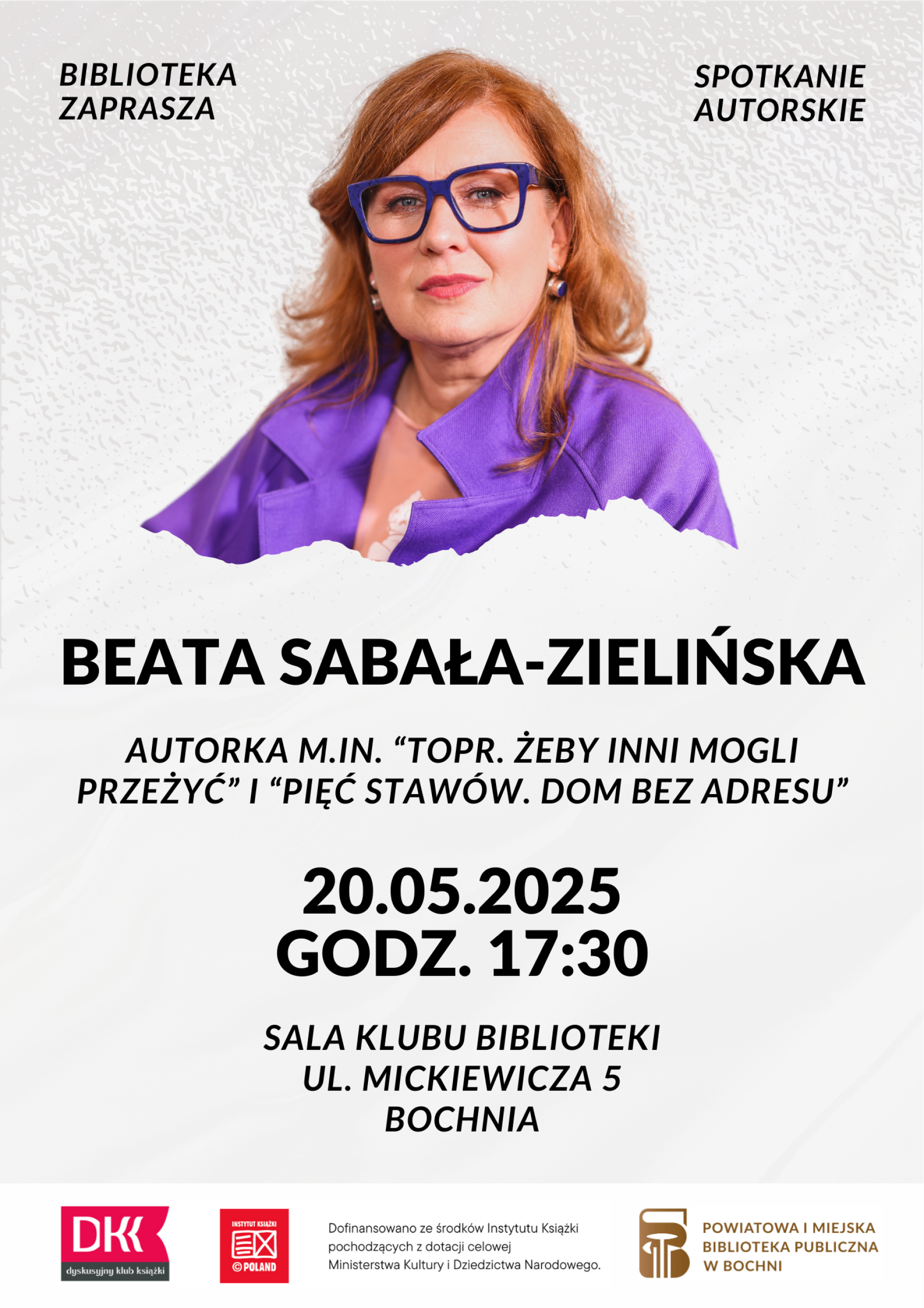 Biblioteka zaprasza na spotkanie z Beatą Sabałą-Zielińską