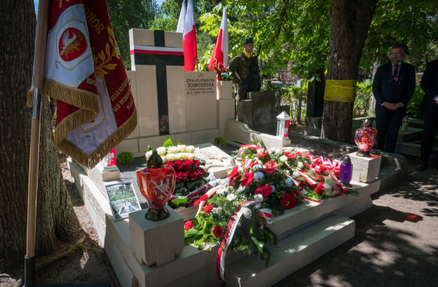 Miejsce pochówku gen. bryg. Jerzego Dobrodzickiego z tytułem Grobu Weterana Walk o Wolność i Niepodległość Polski
