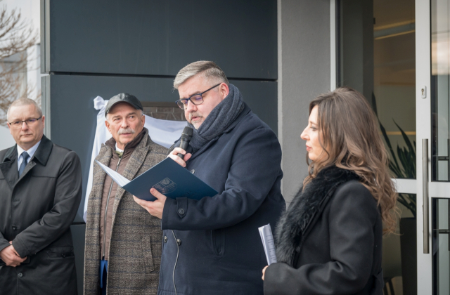 Odsłonięcie tablicy upamiętniającej Adolfa Miterę – twórcę bocheńskiego przemysłu chłodniczego