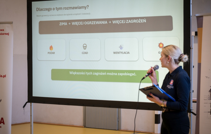 Czujka może uratować życie. W ZS nr 2 rozmawiano bezpieczeństwie podczas sezonu grzewczego