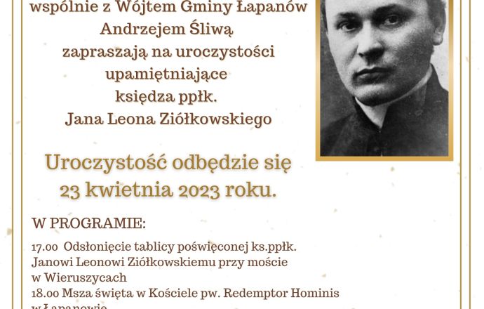 Uroczystości upamiętniające księdza ppłk.Jana Leona Ziółkowskiego