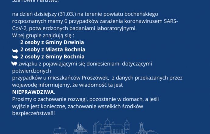 Sytuacja epidemiologiczna na terenie powiatu bocheńskiego
