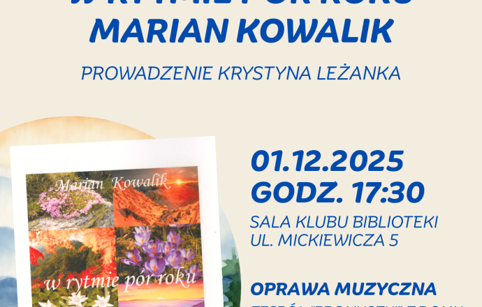 Wieczór z poezją Mariana Kowalika w bocheńskiej Bibliotece