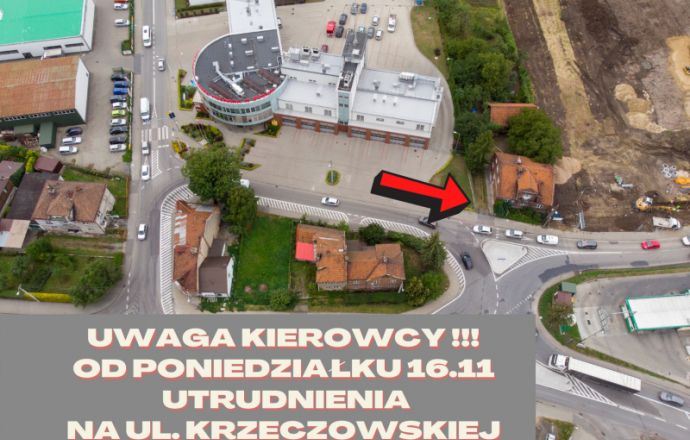 Utrudnienia na ul. Krzeczowskiej 