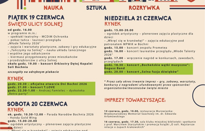 Dni Bochni 2026 już w ten weekend