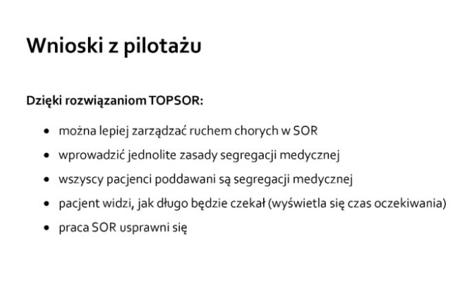 Szybciej i sprawnie w SOR dzięki projektowi TOP SOR