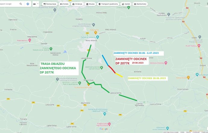Mapa objazdu