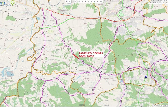 Uwaga od poniedziałku zamknięta droga w Dąbrowicy