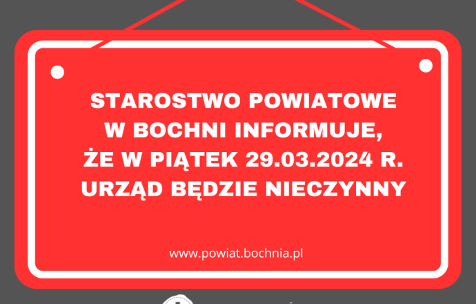 W Wielki Piątek urząd zamknięty