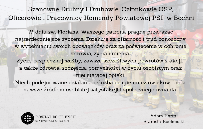 Życzenia dla strażaków