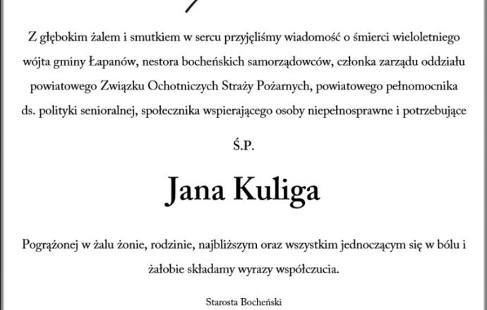 Żegnamy Jana Kuliga