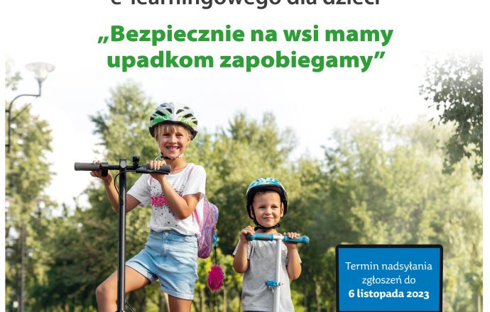Kurs e-learningowym dla dzieci "Bezpiecznie na wsi mamy - upadkom zapobiegamy"