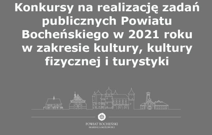 Konkursy na realizację zadań publicznych w zakresie kultury, kultury fizycznej i turystyki