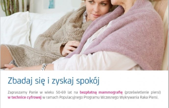 Skorzystaj z bezpłatnych badań mammograficznych