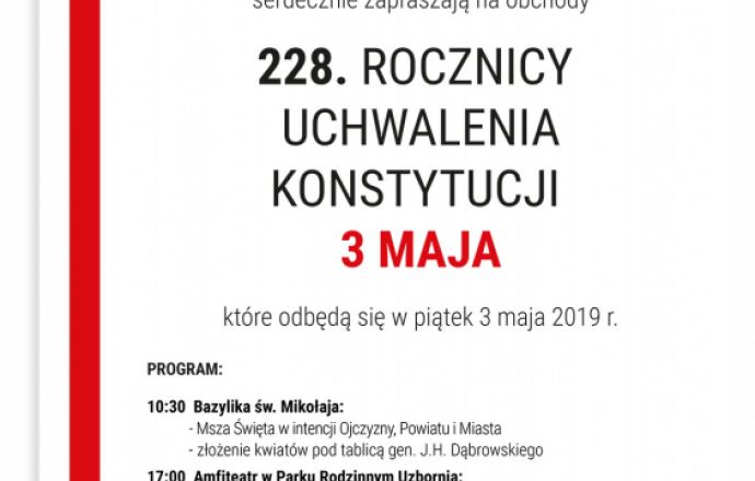 Obchody 228. rocznicy Uchwalenia Konstytucji 3 Maja