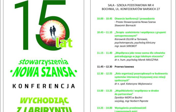 Konferencja na 15 lat Stowarzyszenia „Nowa Szansa”