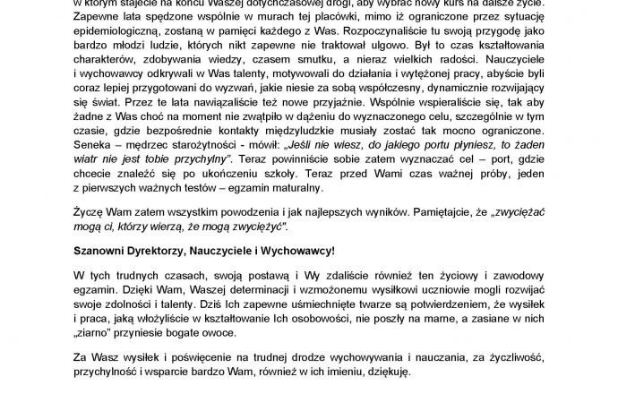 Absolwenci szkół ponadpodstawowych kończą rok szkolny 