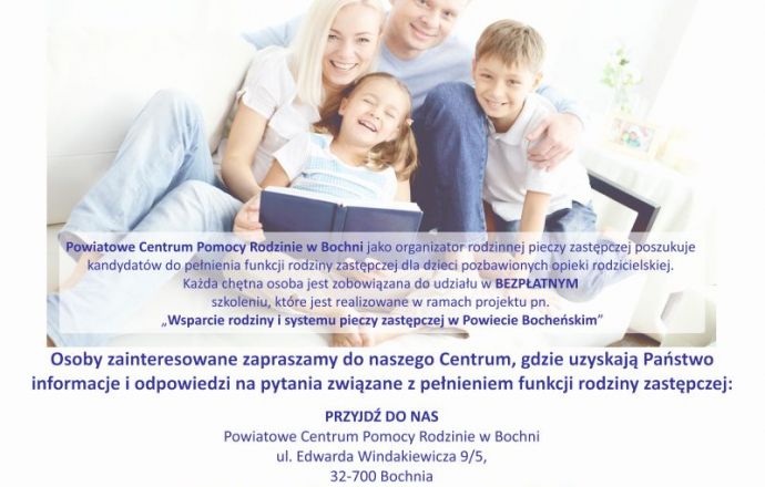 Szkolenie rodzina zastępcza plakat