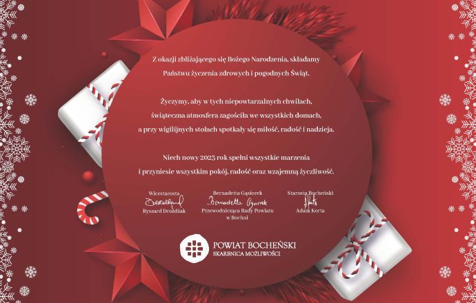 Życzenia od władz powiatu