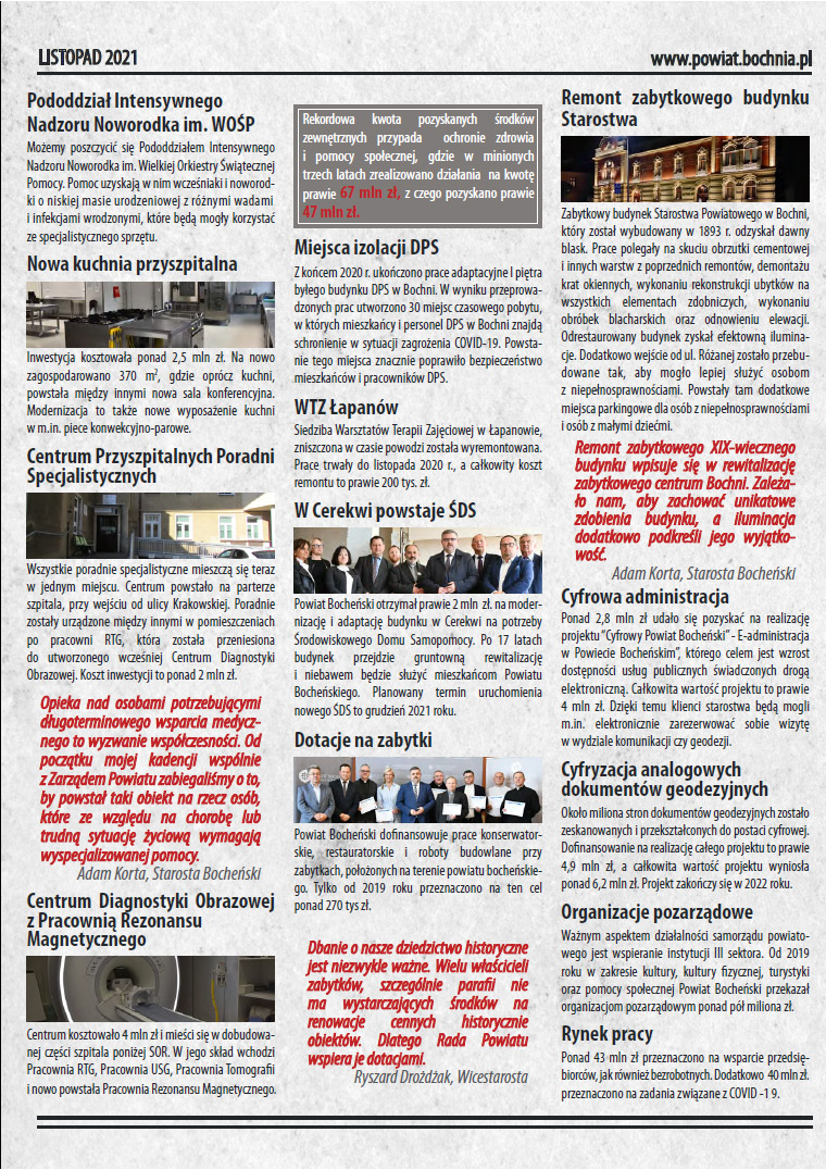 Raport o stanie Powiatu Bocheńskiego